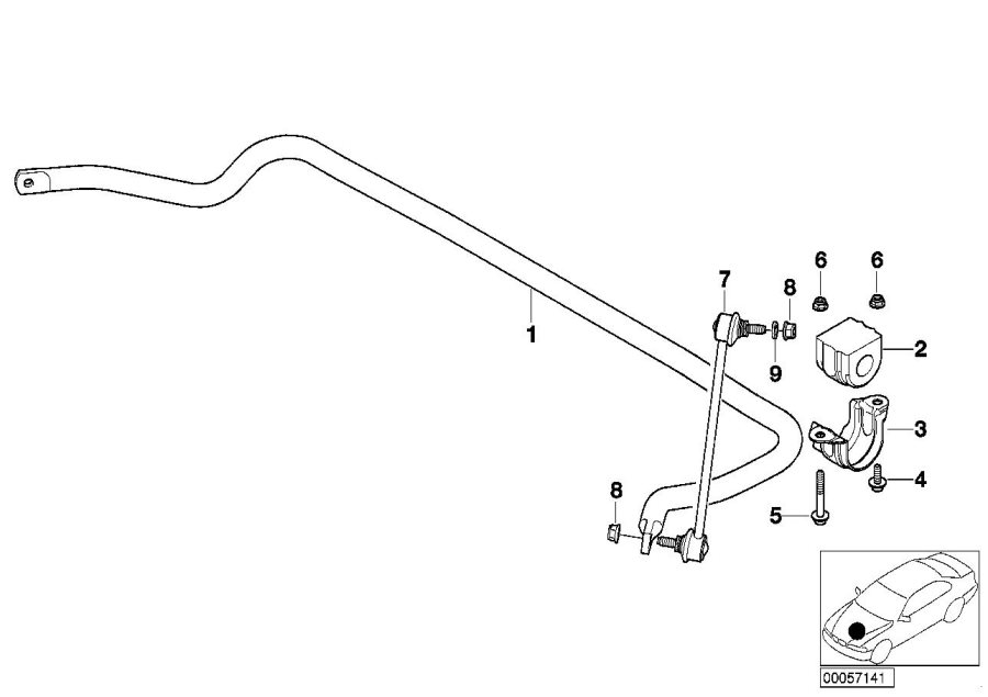 Diagram Stabilizer, front for your 2018 BMW X2 28iX  