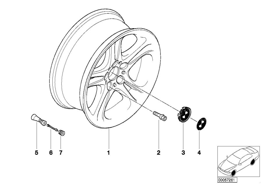 Le diagramme Jante à doubles rayons (Styl. 59) pour votre BMW
