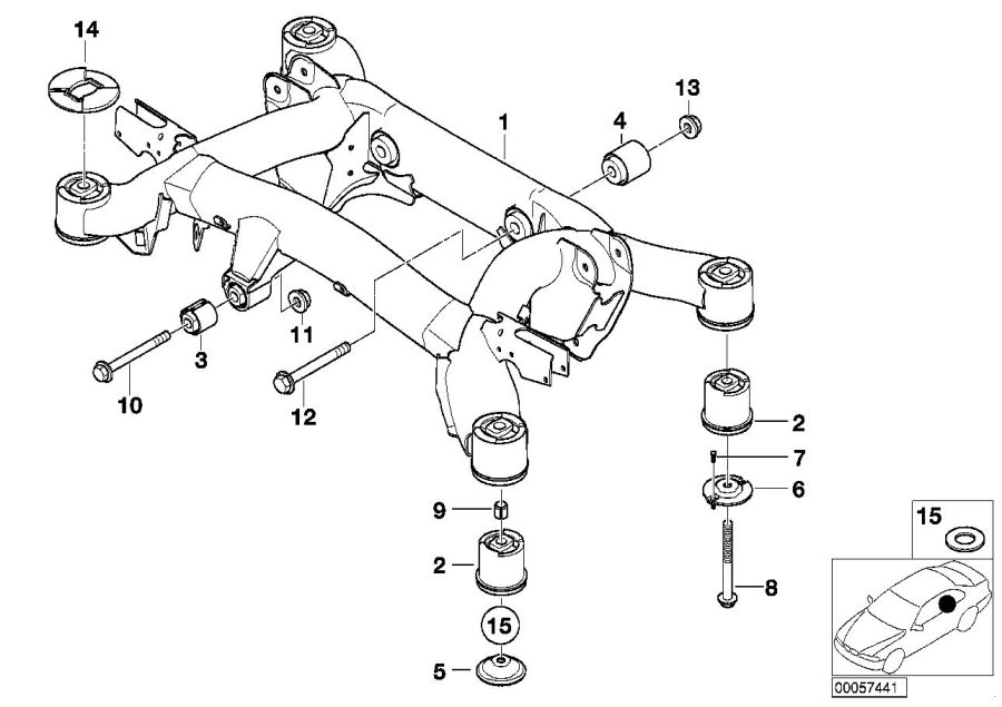 Diagram Rear axle carrier for your 2010 BMW M6   