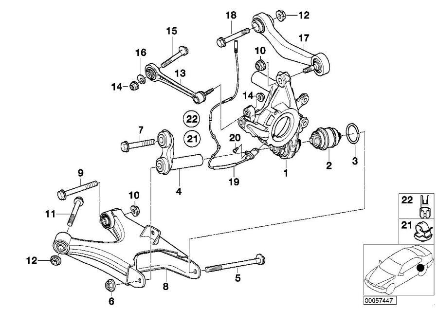 Diagram Rear axle SUPPORT/WHEEL suspension for your 2016 BMW M6 Convertible  