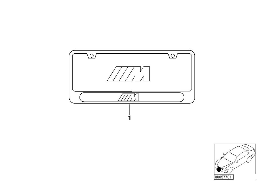 Diagram License plate frame for your 1996 BMW 525i   