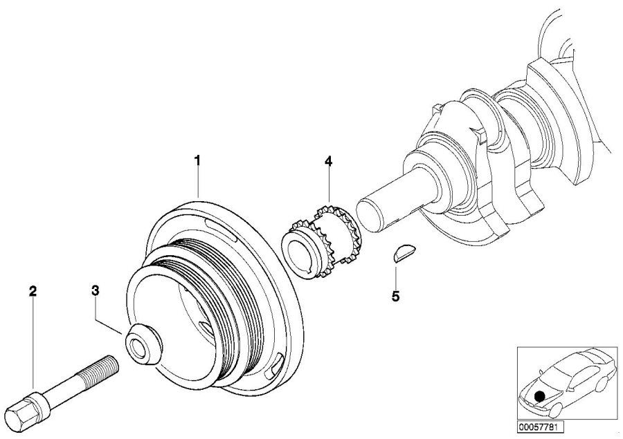 Diagram Belt Drive-vibration Damper for your 1988 BMW M6   