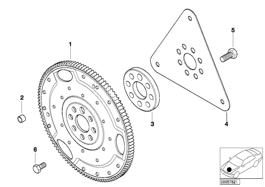 Diagram Flywheel automatic for your 2003 BMW 330i   
