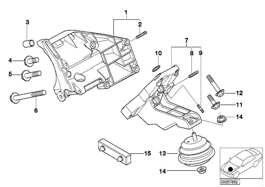 Diagram Engine Suspension for your 2015 BMW M6   