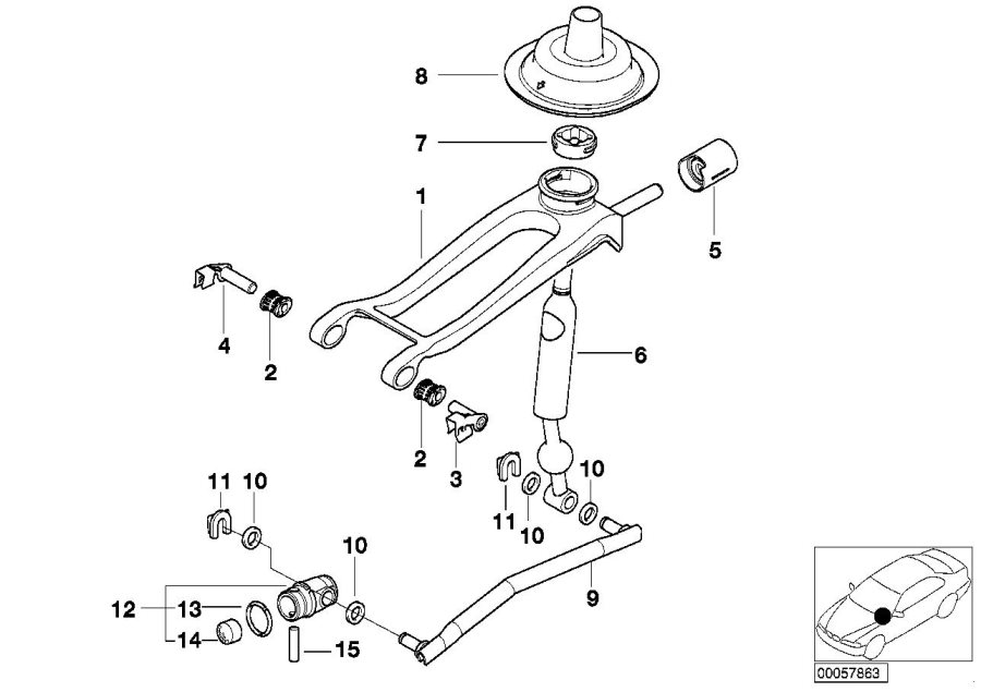 Diagram Gear shift parts,manual transm./4-wheel for your 2005 BMW 750Li   