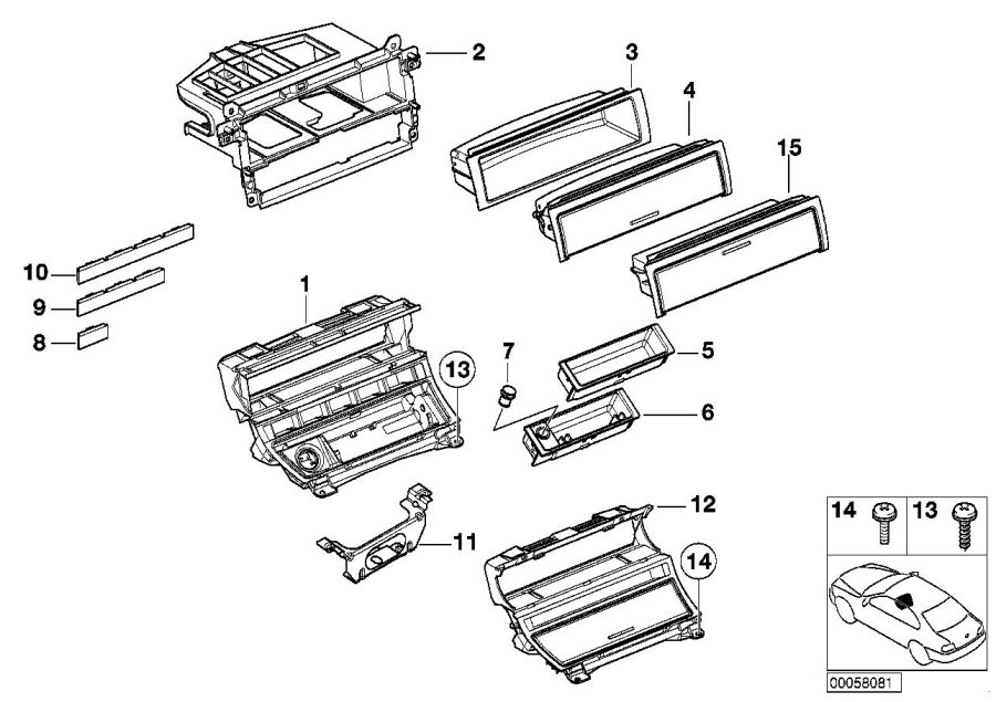 Diagram Storing partition mounting parts for your 2023 BMW X3  30eX 