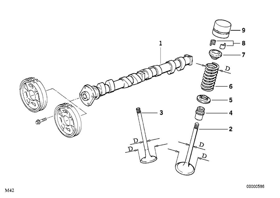 Diagram Valve Timing Gear - Cam Shaft for your BMW