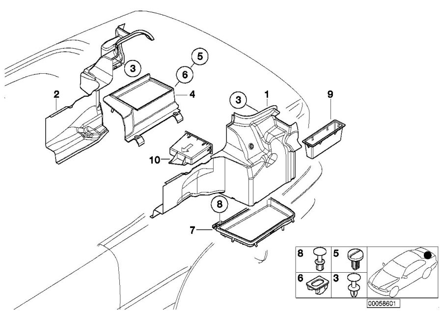 Diagram Lateral trunk floor trim panel for your 2016 BMW M6   