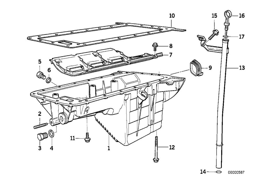 Diagram Oil PAN/OIL level indicator for your 2016 BMW 535i   