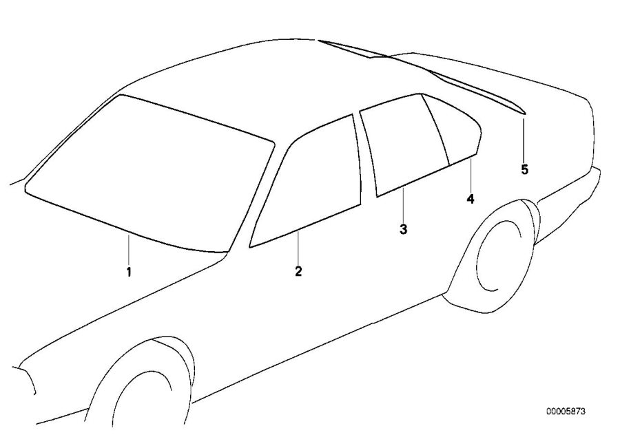 Diagram Glazing for your 1988 BMW M6   