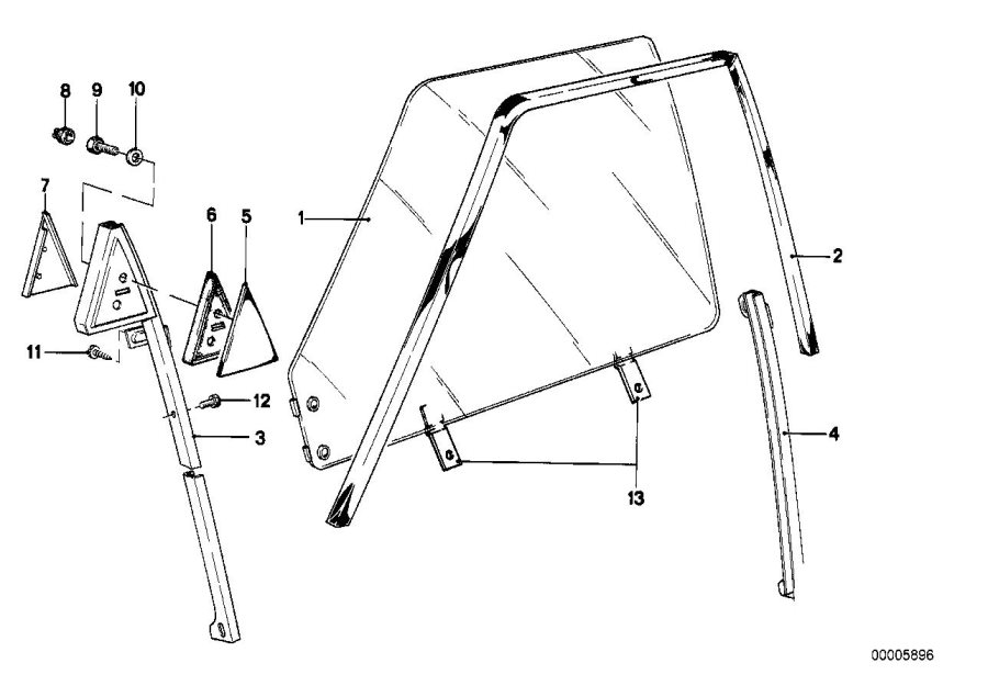 Diagram Front window guide for your 2023 BMW X3  30eX 