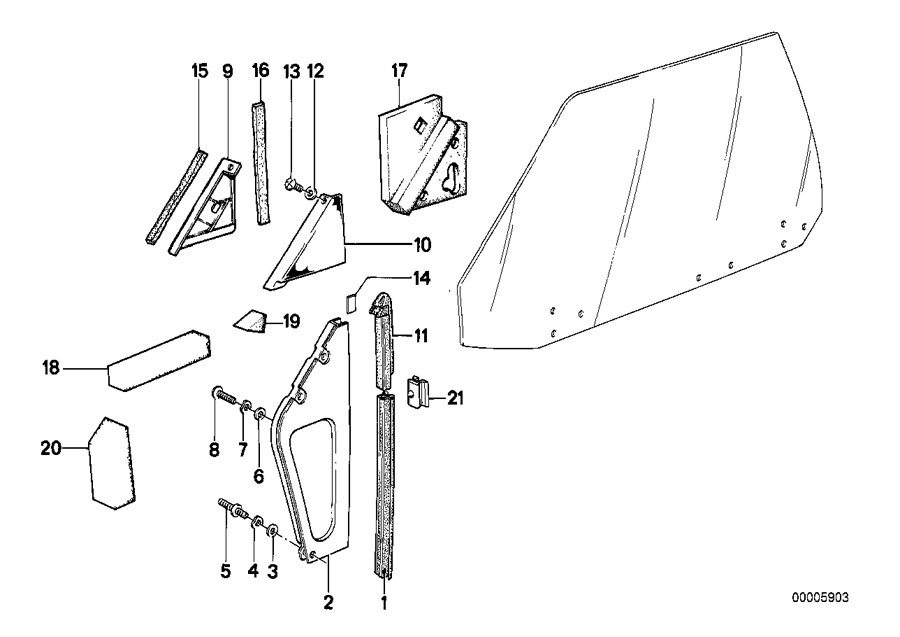 Diagram Front window guide for your BMW