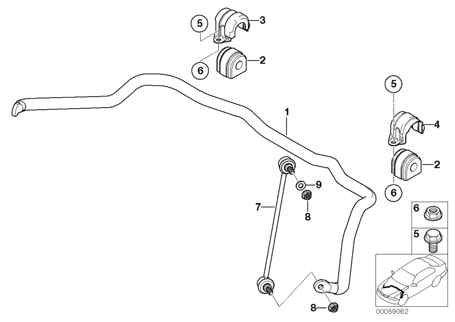 Diagram Stabilizer, front for your 1996 BMW