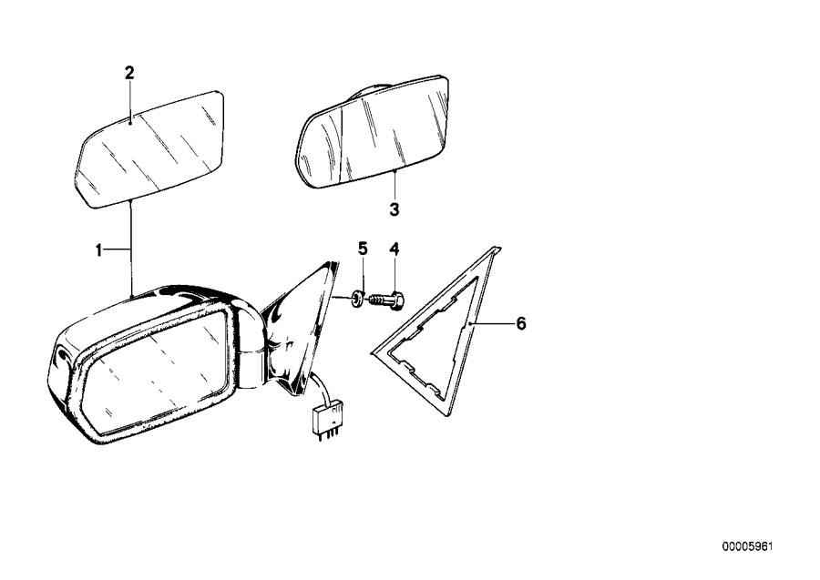 Diagram Outside mirror for your 1998 BMW 328i Convertible Manual 