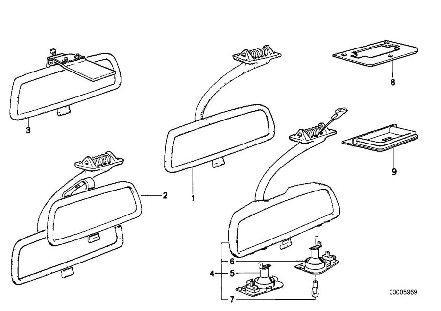 Diagram Interior rear-view mirror for your BMW