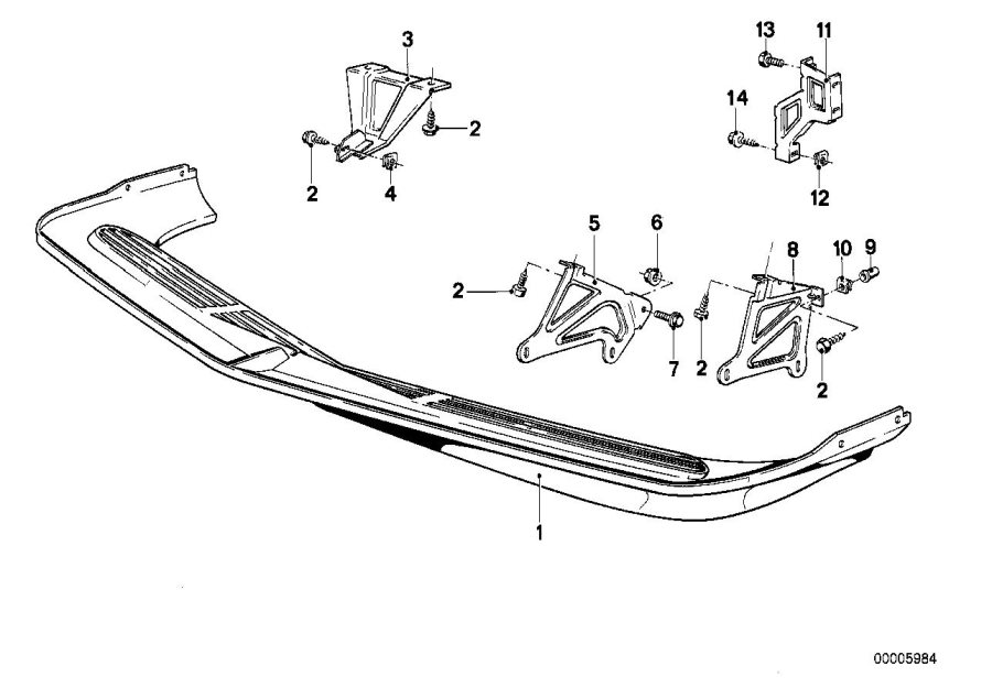 Diagram Front bumper mounting parts for your BMW