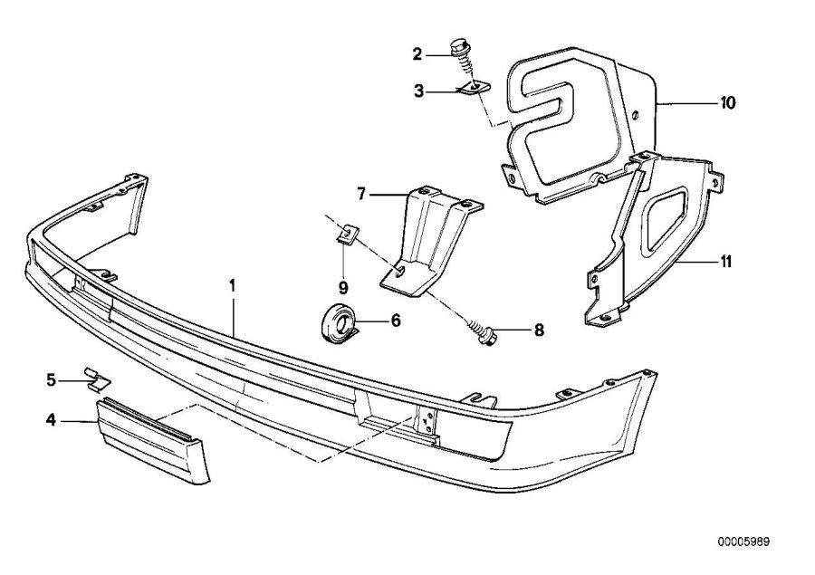 Diagram Front bumper mounting parts for your 2015 BMW X1   