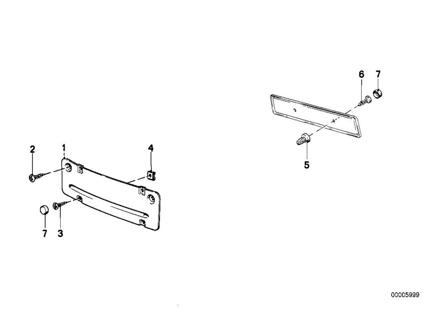 Diagram Licence plate base for your 2023 BMW X3  30eX 