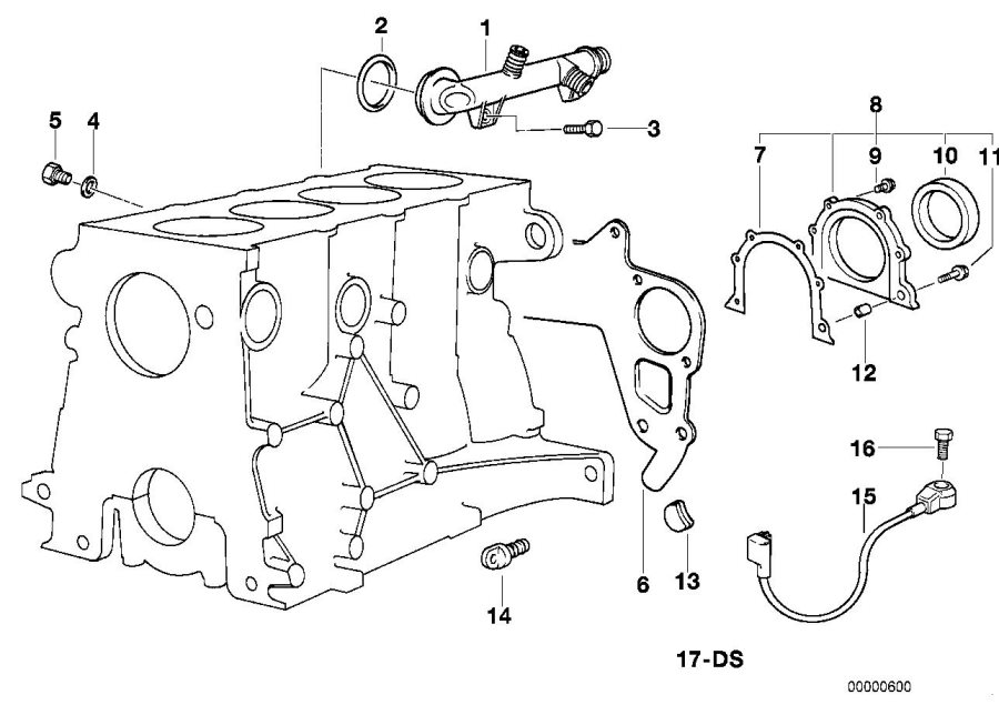 Diagram Engine Block Mounting Parts for your BMW