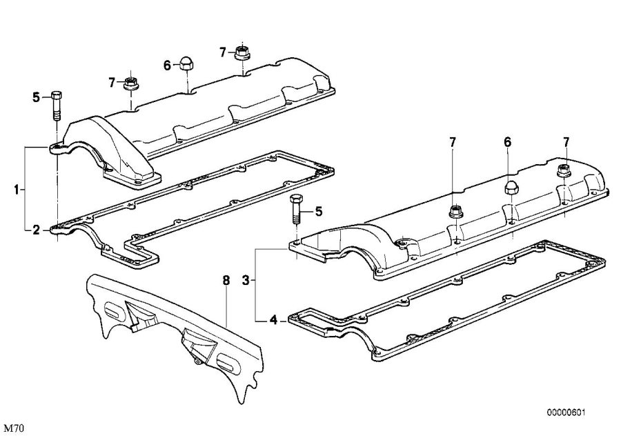 Diagram Cylinder head cover for your 1988 BMW M6   