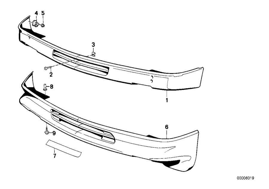 Diagram Spoiler front for your BMW 325i  