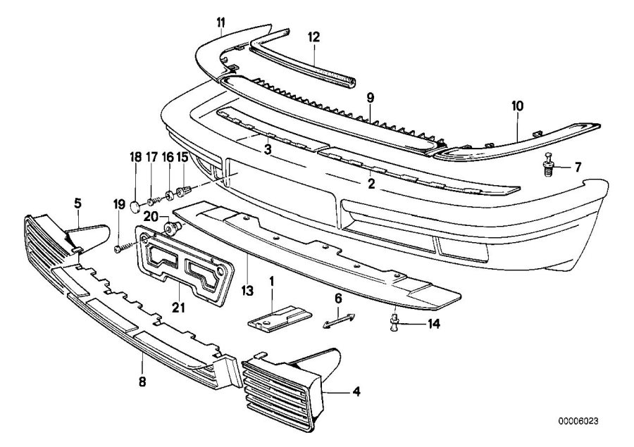 Diagram Front bumper mounting parts for your BMW X4  