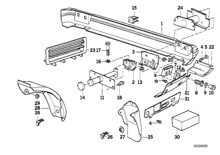 Diagram Carrier, bumper rear for your BMW