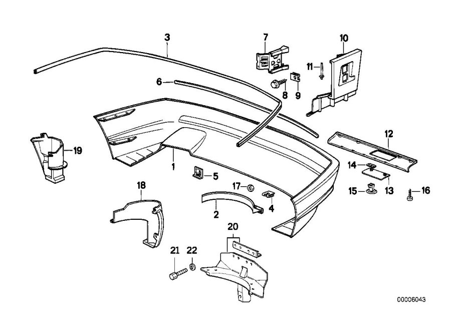 Diagram Bumper trim panel, rear for your 2015 BMW X1   