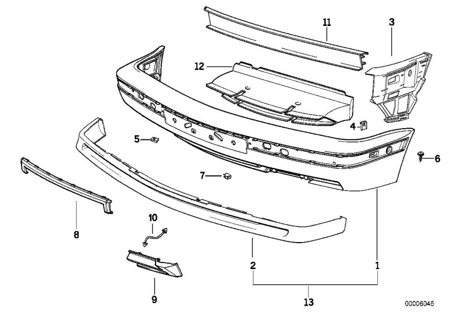 Diagram Front bumper trim, M technic for your 2016 BMW i3  60Ah 