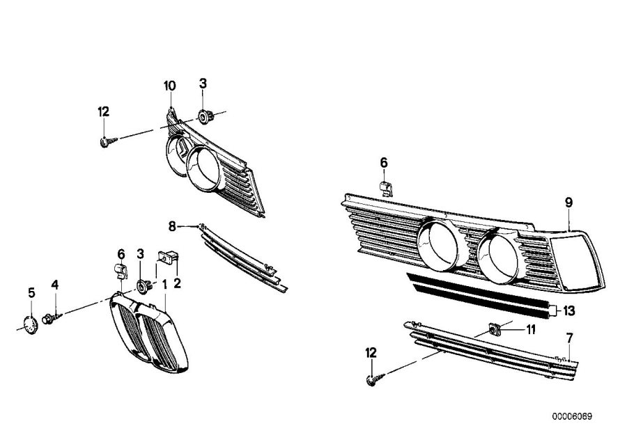 Diagram Grille for your BMW 320iX  