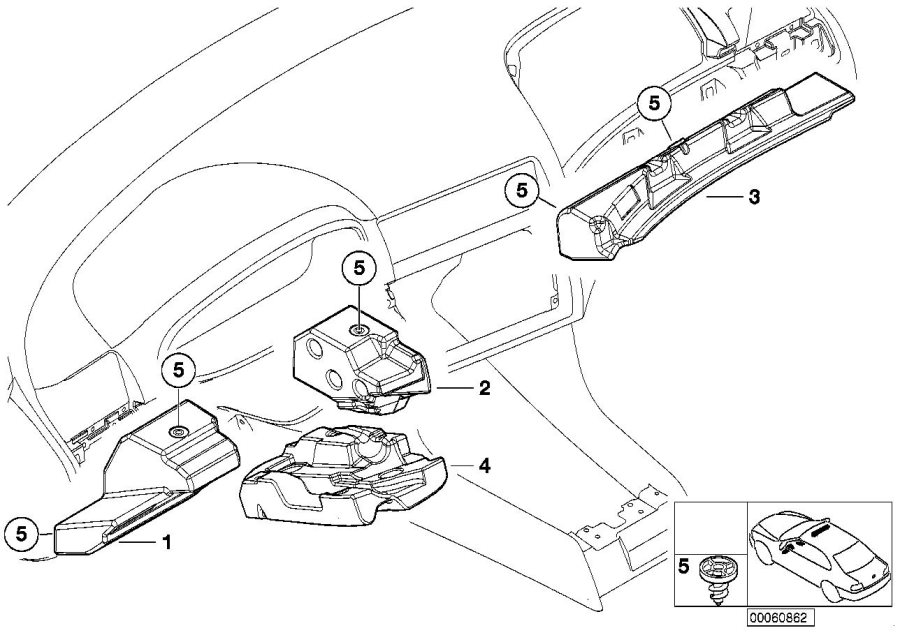 Diagram Knee protector for your 2016 BMW M6   