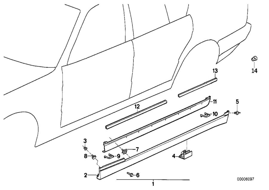 Diagram M cover for rocker panel / wheel arch for your BMW