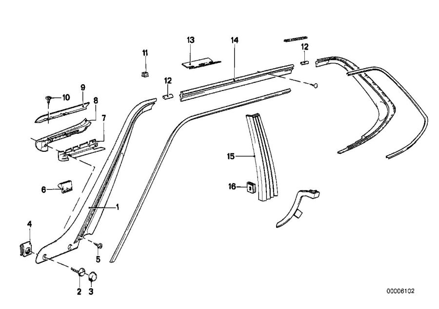 Diagram Exterior trim / grill for your BMW