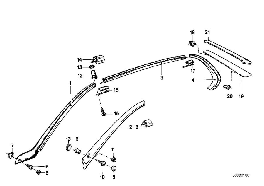 Le diagramme BAGUETTE GOUTTIERE pour votre BMW