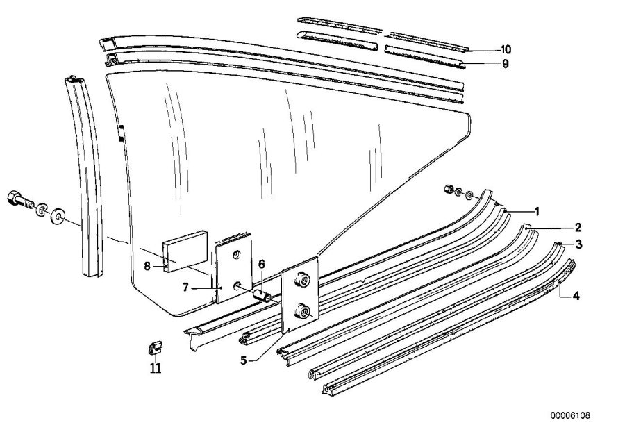 Diagram Rear window weather strip for your BMW