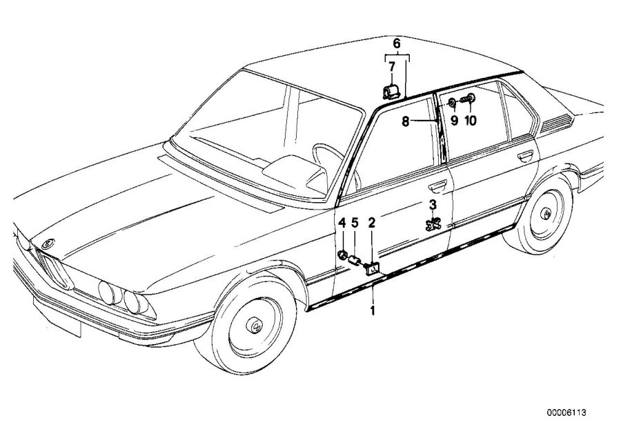 Diagram EXTERNAL MOLDINGS / MOULD.ROCKER.PANELS for your 2016 BMW 535i   