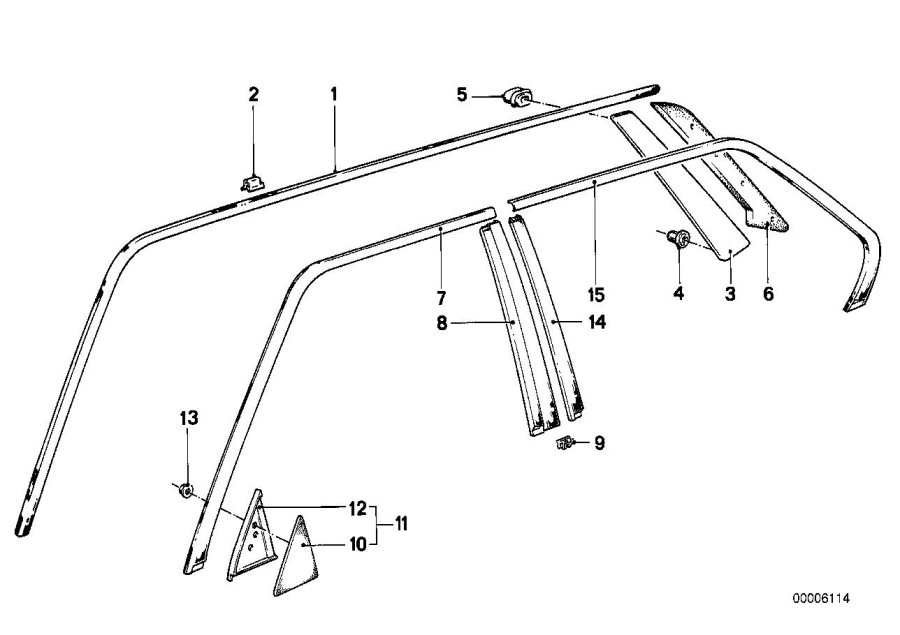 Diagram Exterior trim / grill for your BMW