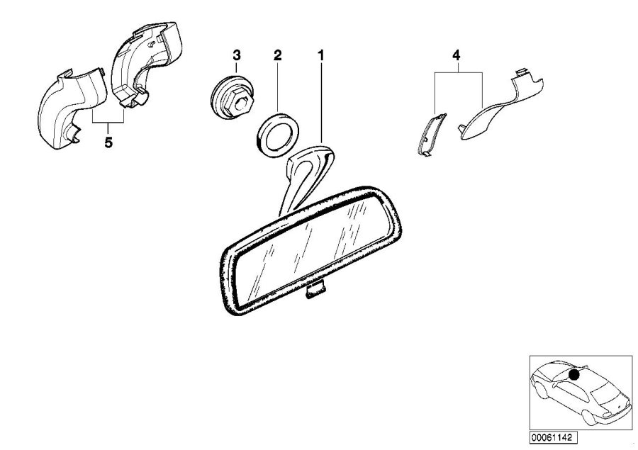 Diagram Interior mirror for your 1996 BMW 328i Coupe  