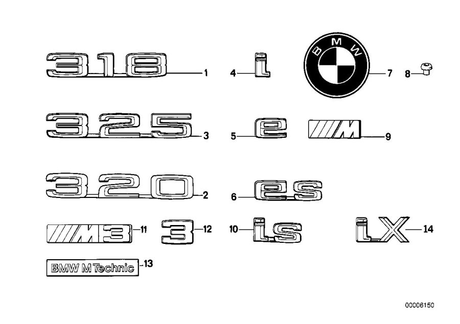 Diagram Emblems / letterings for your 2020 BMW X4   
