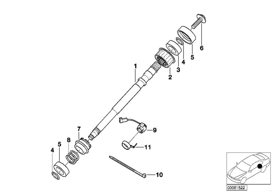 Diagram STEER.COL.-STEER. SPIN. UPPER for your BMW