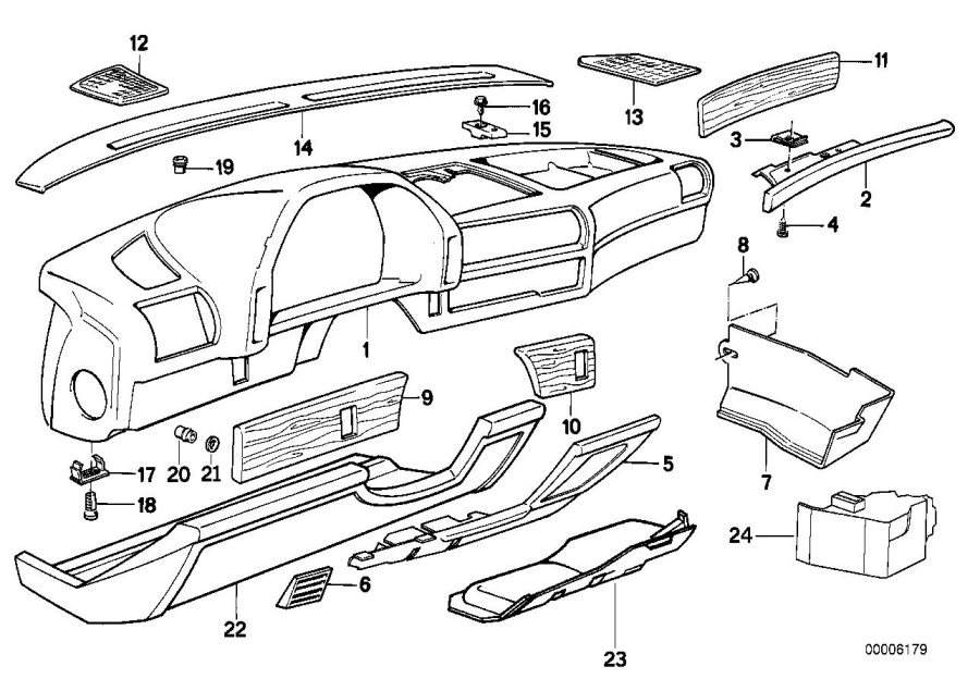 Diagram Trim panel dashboard for your BMW