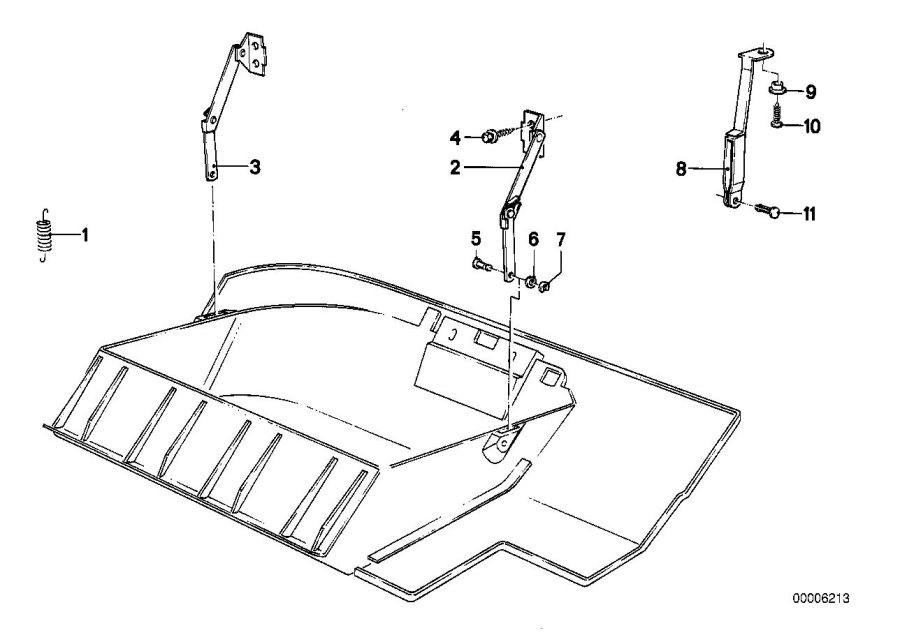 Diagram Glove box mounting parts for your 2008 BMW M6   