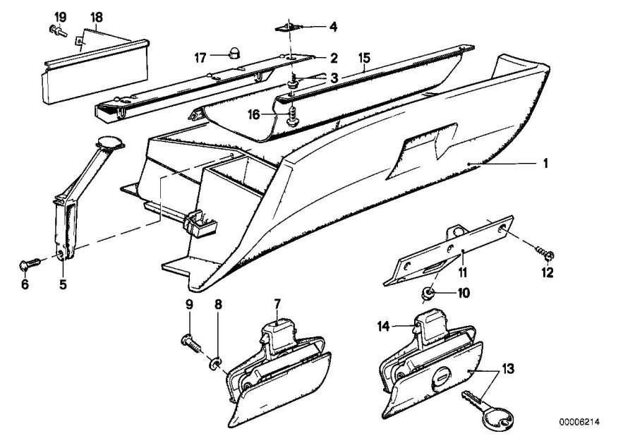 Diagram Glove box for your 1987 BMW M5   