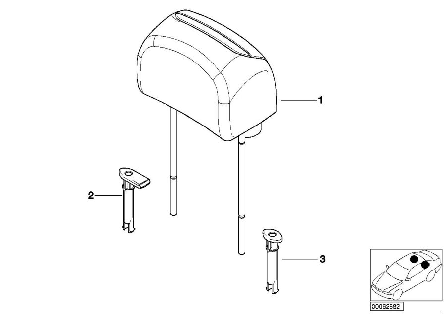 Diagram Rear seat head restraint for your BMW 330Ci  