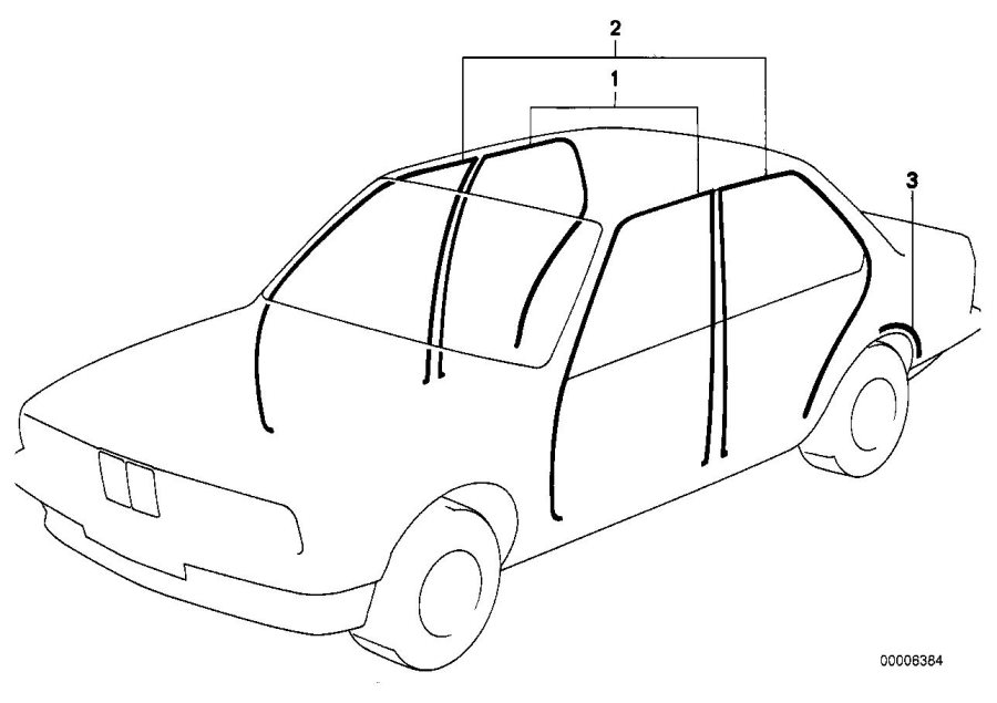Diagram Edge protection/coverings rockers for your 1991 BMW M3 Manual Coupe 