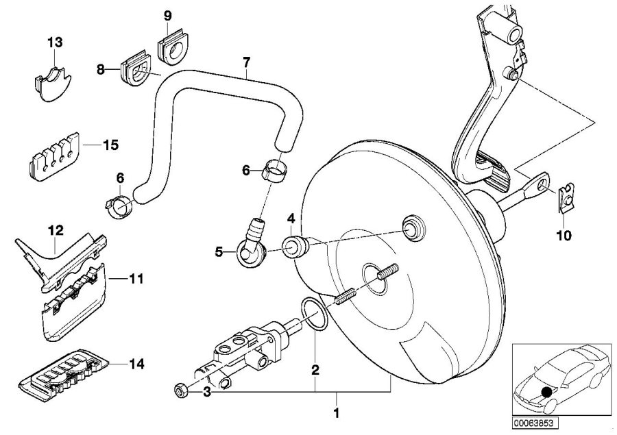 Diagram Power brake unit depression for your 2006 BMW 325Ci Convertible  