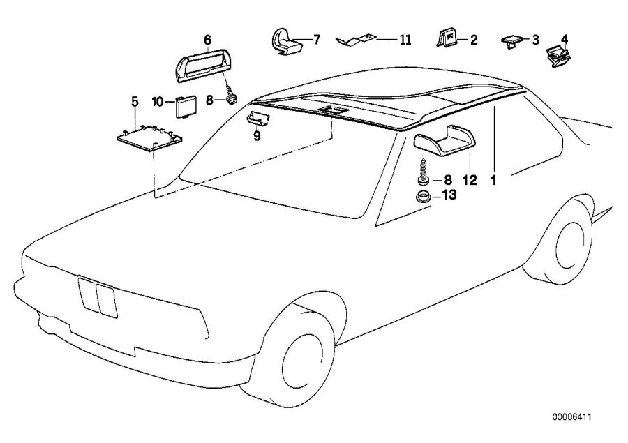 Diagram Roof trim-headlining MOULDED/HANDLE for your 2023 BMW X3  30eX 