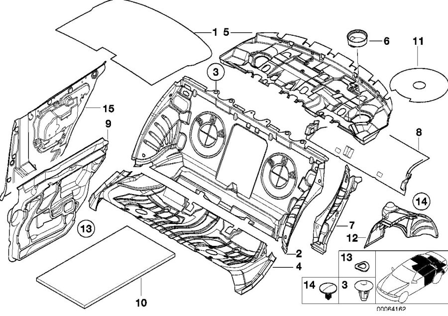 Diagram Sound insulating rear for your BMW 330i  