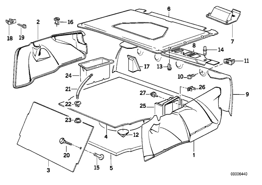 Diagram Trunk trim panel for your BMW M6  