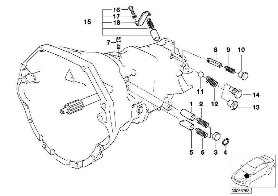 Diagram S6S420G inner gear shifting parts for your 2003 BMW X5   